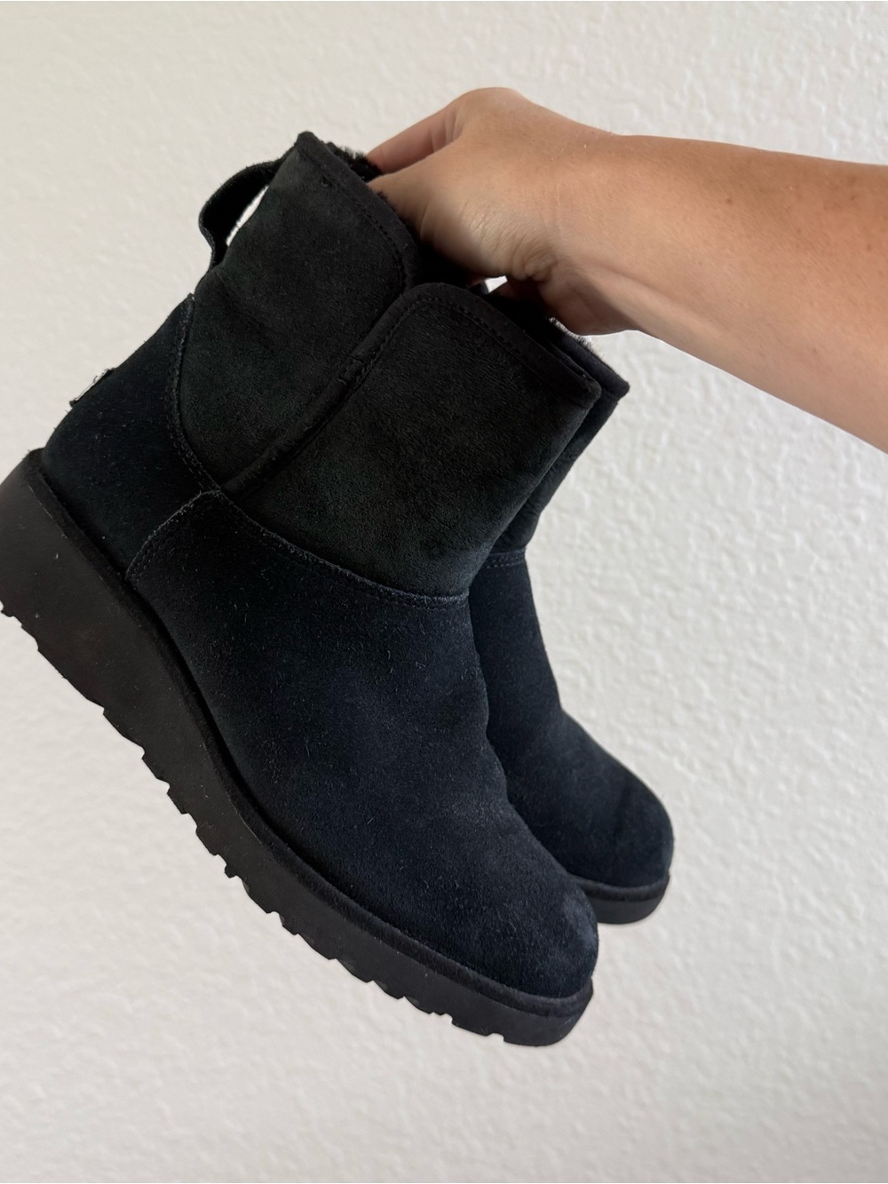 UGG Kristin Black Suede Short Ankle Booties